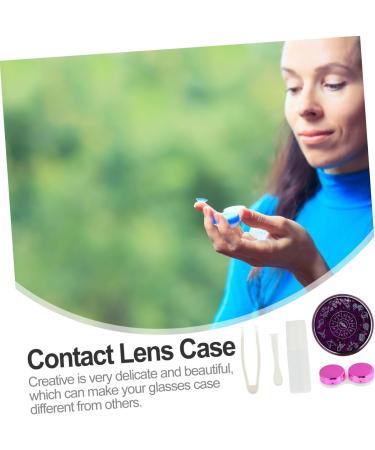 Homsfou Contact Lens Container Set - Travel-Friendly Storage Case for Contacts - Compact & Convenient Suitcases in Violet - 7.5x3cm - Buy Online on GoSupps.com