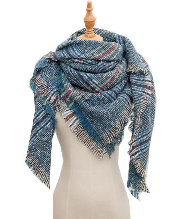 Luxury Blue Triangle Women's Schal - Elegant Winter Wrap Scarf for Ultimate Comfort - Buy Online on GoSupps.com