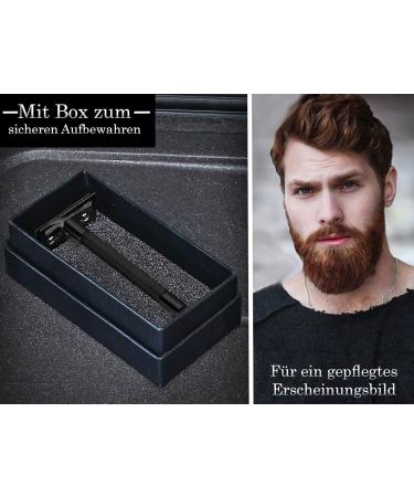 Solingen Men's Wet Razor - Closed Comb Safety Razor with 10 Blades | Stainless Steel Handle - Perfect Beard Care | Made in Germany - Buy Online on GoSupps.com