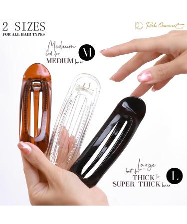 RC Roche 6-Pack Oval Hair Clips for Women - Stylish Egg-Shaped Ducking Beak Design French Fashion Solid Hold Medium Classic Multifolitis - Buy Online on GoSupps.com