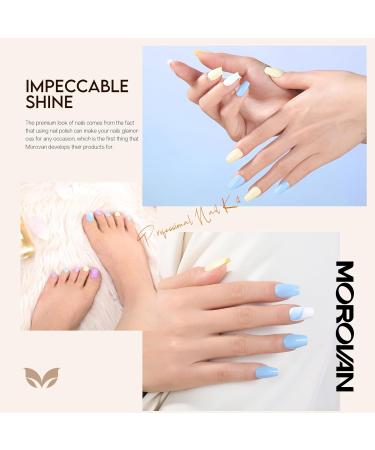 Morovan Macaron Nail Polish Set - Air Dry Fingernail Kit with Base & Top Coat | Glossy Regular & Toenail Polish | Perfect Gift for Women - Summer Colors - Buy Online on GoSupps.com