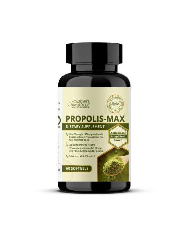 Rawleigh Propolis Max: 60 Vegetarian Softgels - Brazilian Green Propolis with Phenolic Flavonoid & Artepillin C Compounds & Vitamin E - Supports Immunity Wellness
