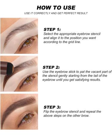 LXZJJM Eye-Brow Stamp Stencil Kit Eyebrow Stamp Stencil Kit Hairline Powder With 10Pcs Reusable Thin & Thick Eyebrow Stencils for Perfect Brows 1.8g(0.06 OZ.) (04 SOFT BROWN) - Buy Online on GoSupps.com