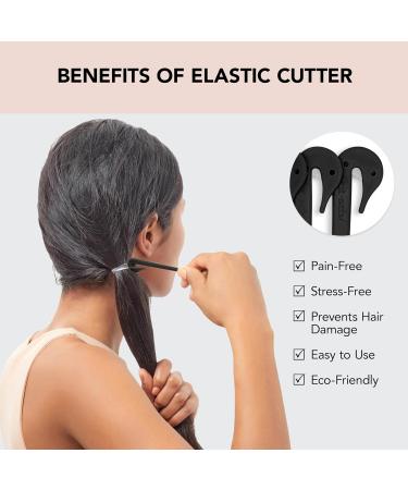 Kitsch Elastic Hair Tie Cutter Tool - 3pc Black Rubber Band Cutter for Kids & Toddlers - Easy Hair Tie Remover & Ponytail Cutter - Buy Online on GoSupps.com