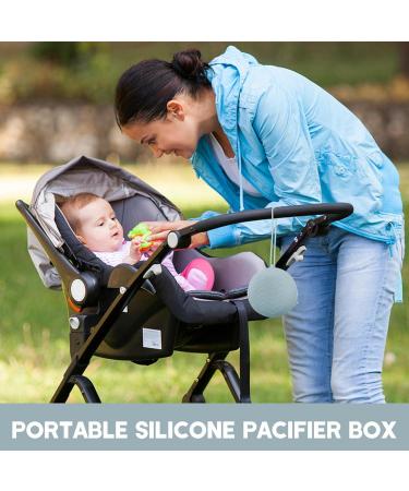 Bexdug Silicone Pacifier Bag | Travel Organizer for Kids | Stainless Steel Zip | Store Pacifiers Keys Lip Balm & More - Blue - Buy Online on GoSupps.com