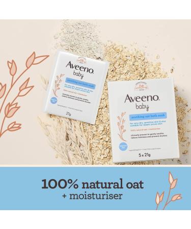 Aveeno Baby Soothing Oat Bath Sachets - 21g (Pack of 5) | Gentle Relief for Baby's Skin | International Shipping Available - Buy Online on GoSupps.com