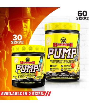 MAMMOTH PUMP Pre Workout Powder Superior Muscle Pumps Increase Strength & Endurance Explosive Power & Energy Supplement Heightened Focus Quick Recovery Reduced Soreness 30 serve (Pineapple Mango) Pineapple Mango 30 Count (Pack of 1) - Buy Online on GoSupps.com