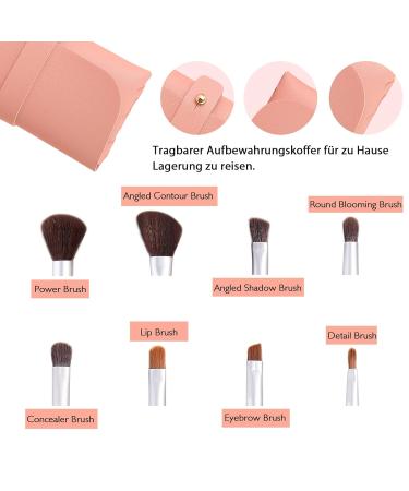 VIVID STELLA 8-Piece Makeup Brush Set | Premium Cosmetic Brushes & Travel Makeup Bag | Beauty Tools for Women - Pink - Buy Online on GoSupps.com