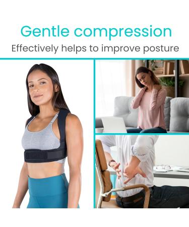 Vive Posture Corrector - Adjustable Upper Back Brace for Kyphosis Neck & Shoulder Pain Relief - Universal Clavicle Support for Men & Women - Buy Online on GoSupps.com