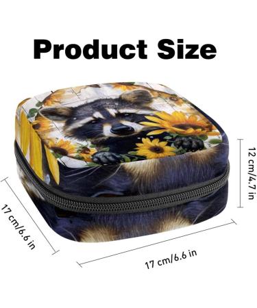 MUOOUM Menstrual Pad Bag - Zippered Women's Binding Bag for Tampons | Sunflower Cat & Wooden Board Design | 4.7x6.6x6.6 in / 12x17x17 cm | Ideal Collecting Bag for Women & Girls - Buy Online on GoSupps.com