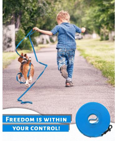 Looxmeer 7m Neon Blue Dog Tow Line - Robust Training Line with Storage Bag | International Shipping Available - Buy Online on GoSupps.com