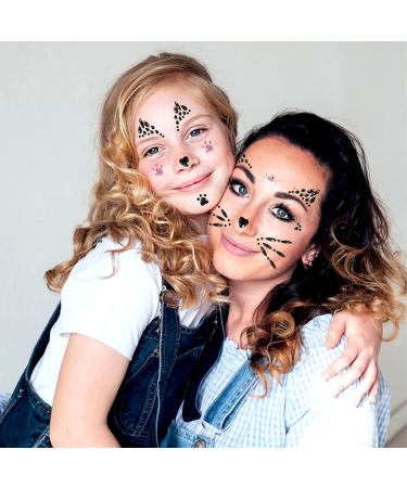 Cat Face Gems & Rhinestones for Women & Kids | Stick-On Whiskers & Body Gems | Perfect for Rave & Halloween Makeup - 4 Sheets - Buy Online on GoSupps.com