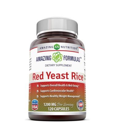 Amazing Formulas Red Yeast Rice 1200mg Per Serving Capsules (120 Count) 120 Count (Pack of 1) - Buy Online on GoSupps.com