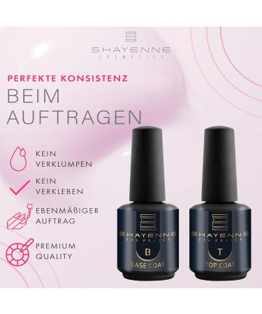 Shayenne Base & Top Coat Set 15ml - UV LED Gel No Sweat Layer Perfect Nail Polish Duo for Flawless Nails - International Shipping Available - Buy Online on GoSupps.com