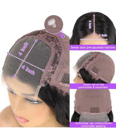 Engiva 4x4 HD Lace Body Wave Wig - 100% Brazilian Virgin Human Hair, Pre Plucked, 20 Inch - Buy Online on GoSupps.com