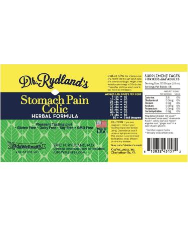 Dr. Rydland's KidsWellness Stomach Formula Herbal Supplement - 4 Ounces - Buy Online on GoSupps.com