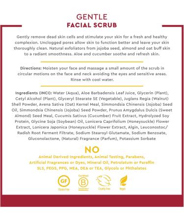 Desert Essence Juice Stimulating Facial Scrub with Jojoba Oil & Almond Bran - 120ml | Exfoliating Skincare for All Skin Types - International Shipping Available - Buy Online on GoSupps.com