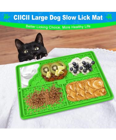Ciicii Large Dog Leak Mat with Suction Cups - 10.3x8.3 Inches BPA-Free Silicone for Swimming Fur & Claw Care - Anti-Slip Green & Orange - Buy Online on GoSupps.com