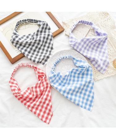 scicent Headband 4 Pieces Boho Women's Headbands Triangle Headscarves Fabric Bandanas Turban Hair Bands Elastic Hair Scarf Head Accessories for Women and Girls - 23806 - Buy Online on GoSupps.com