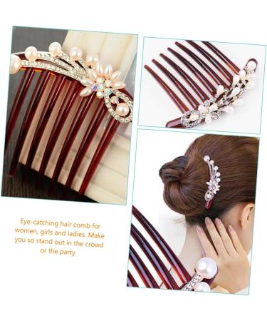 Housoutil Seven- Hair Comb Pearl Hair Accessories Hair Combs Bridal Hair Comb Rhinestone Headpiece Bridal Headpiece Bridal Tiara Wedding Bride Pearl Rhinestone Hair Piece - Buy Online on GoSupps.com