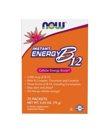 Now Foods Instant Energy B-12 2000 mcg 75 Packets (1 g) Each