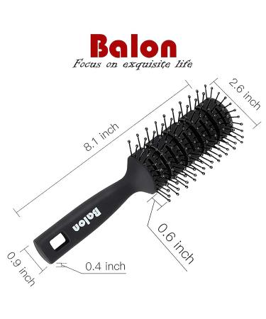 11 Row Vent Hair Brush for Men and Women - Ball Tipped Bristles for Wet Short Curly Straight Hair - Quick Blow Drying - Black - Buy Online on GoSupps.com