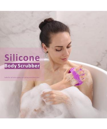 HIEERBUS Silicone Body Scrubber Gentle Exfoliating Body Scrubber in Shower Silicone Loofah with Easily Lather Bristles Long Lasting and More Hygienic Than Traditional Shower Loofah 1 Pack Purple - Buy Online on GoSupps.com