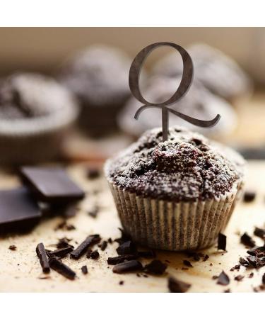 Initial Q Cupcake Toppers Wedding Letter Monogram Name Flower Wreath Beach For Wedding Bridal Shower Party Decorations Reusable Personalized Any 26Letters Birthday Gifts Brown 6PCS Style-8 - Buy Online on GoSupps.com