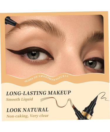 Eyebrow Pencil 2 in 1 Dual-ended Liquid Eyebrow Pen Waterproof & Long Lasting Smooth Liquid Eyeliner Pen Four-tip Brow Pencil for Women Makeup Light Coffee - Buy Online on GoSupps.com