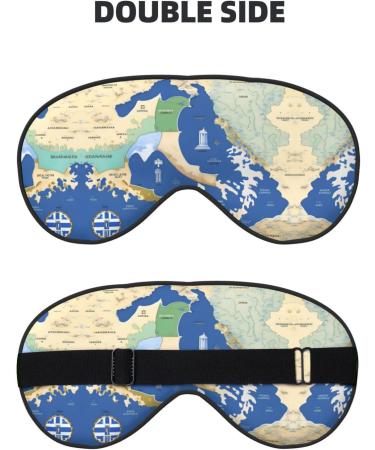 Greece Map Print Unisex Sleep Mask - Double-Sided Eye Mask for Sound Sleep & Skin Care - Buy Online on GoSupps.com