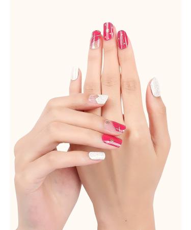 EBANKU Christmas Glitter Gel Nail Polish Strips - Long Lasting Waterproof Wraps Stickers with File Wipes & Sealing - SDTRK14 - Buy Online on GoSupps.com