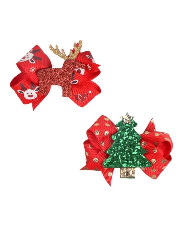 5 Piece Christmas Hair Clips Set for Girls - Festive Loop Hair Accessories for Kids | Perfect for Parties & Festivals - Buy Online on GoSupps.com