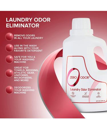Zero Odor Laundry Odor Eliminator - Patented Molecular Technology for Clothes, Towels, Linens, Shoes & Bags - 64oz - Buy Online on GoSupps.com