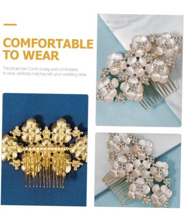 Housoutil Hair Comb Bridal Accessories Bridal Hair Side Combs Girl Accessories Wedding Bridal Hair Baroque Decor Hair Accessory for Girls Wedding Headband Tiara Hairpin Crystal Bride Metal - Buy Online on GoSupps.com