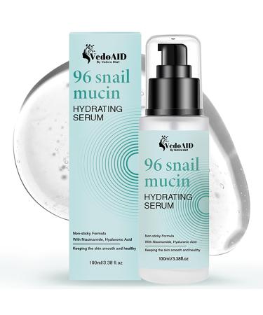 (1Pc) VedoAID Snail Mucin 96% Repair Essence: Advanced Hydrating Serum for Skin Repair Anti-Aging and Discoloration Correction (100ml) 3.38 Fl Oz (Pack of 1)