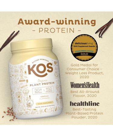 KOS Organic Plant Protein Vanilla 2.4 lb - Vegan Protein Powder for Muscle & Health - Buy Online on GoSupps.com