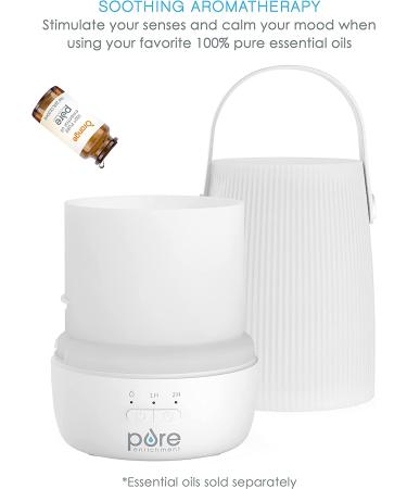 Pure Enrichment PureSpa Zen Cordless Essential Oil Diffuser - Portable & Travel-Friendly - 7.5 Hrs Lasting Aroma Diffuser - 2 Mist Settings, Optional Timer & Auto Shut-Off - Buy Online on GoSupps.com