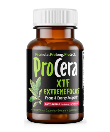 XTF Focus & Energy Pills w/Huperzine Acetyl-L-Carnitine Rhodiola Rosea Guarana and Natural Caffeine | Nootropic Brain Booster | Nootropic Energy & Focus Supplement