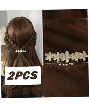 Hair Barrettes For Women Flower Hair Clips for Women 2Pcs Sparkly Hair Barrettes 2.6x0.7in Hair Pin Electroplated Decorative Hair Accessories for Wedding Party Dancing - Buy Online on GoSupps.com