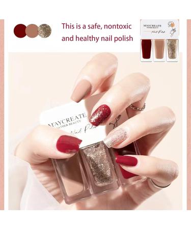 Nail Polish Set -3-in-1 Flash Nail Polish Quick-drying Lasting Camellia Latte Color Nail Polish DIY manicure at home without curing nail polish - Buy Online on GoSupps.com