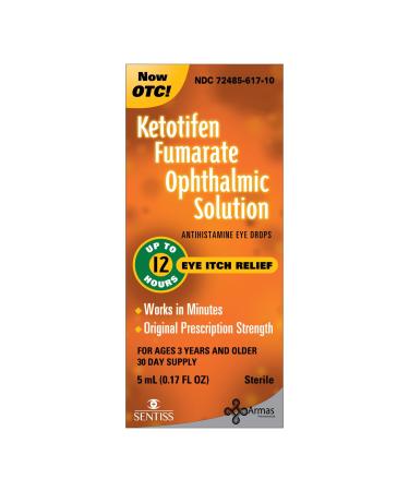 Armas Allergy Eye Drops Itch Relief Works in Minutes Relief for Up to 12 Hours Prescription Strength Ketotifen Antihistamine Solution 30 Day Supply 0.17 Fl Oz