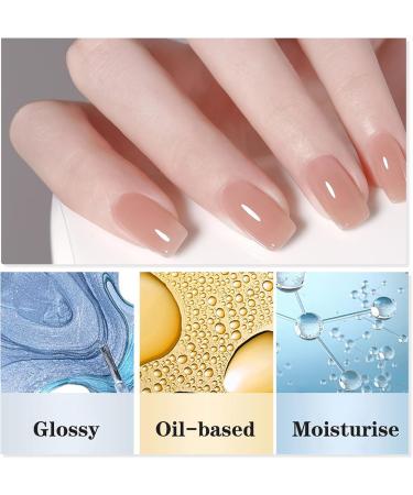 Jelly Gel Nail Polish Sheer Nude Gel Nail Varnish Translucent Nail Polish Soak-Off UV/LED Jelly Nude French Manicure Transparent Gel Nail Polish for Nail Art Salon DIY Home - Buy Online on GoSupps.com