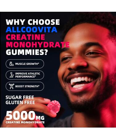 NSF Certified Creatine Gummy 5g - Creatine Monohydrate Gummies for Men & Women. Boost Focus Strength and Endurance Anti-Melting Formula Vegan Gluten-Free Non-GMO (Raspberry & Blueberry 135 ct) Raspberry & Blueberry 135  - Buy Online on GoSupps.com