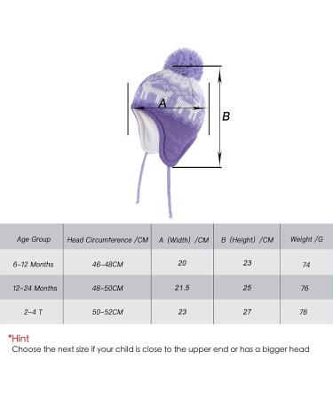 LANGZHEN Toddler Winter Earflap Hat for Boys Girls 1-2 Years - Deer-Purple - Buy Online on GoSupps.com