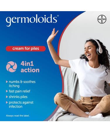 Germoloids Haemorrhoid Cream with Anaesthetic - 55g Pack for Pain Relief and Itch Treatment - Buy Online on GoSupps.com