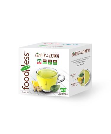 Foodness FoodNess - Ginger and lemon tea capsule compatible with the Dolce Gusto system gluten-free drink with aromatic notes (1 box 10 capsules total)