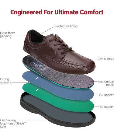 Orthofeet Gramercy 14 Wide Brown Men's Plantar Fasciitis Shoes - Heel Pain Relief and Arch Support - Buy Online on GoSupps.com