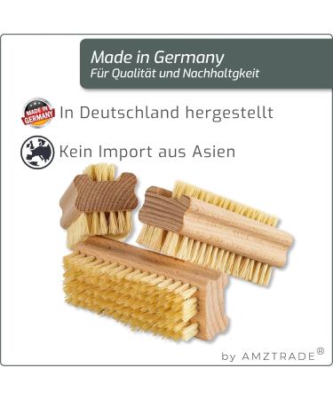 Feinholz Nail Brush Set (3 pcs) - Eco-Friendly Wood Brush with Hard & Soft Bristles - Plastic-Free Hand & Vegetable Brushes - Made in Germany - Buy Online on GoSupps.com