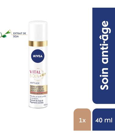 NIVEA Vital Soja Anti-Age Intensive Tinted Care Light to Medium SPF 15 (1x40 ml) anti-aging serum enriched with Soy & tinted pigments facial care for women with mature skin - Buy Online on GoSupps.com