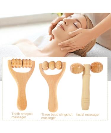 Handmade Wood Therapy Massage Tools Set - 3 Pcs Roller for Full Body Muscle Relief Neck Waist & Legs - Buy Online on GoSupps.com